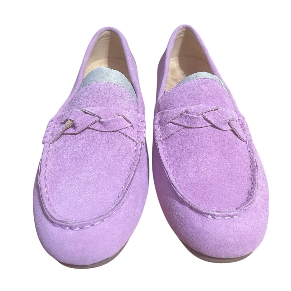 Vionic Purple Suede Flats with Braided Detail